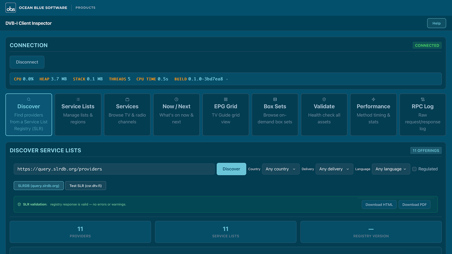 DVB-I Inspector